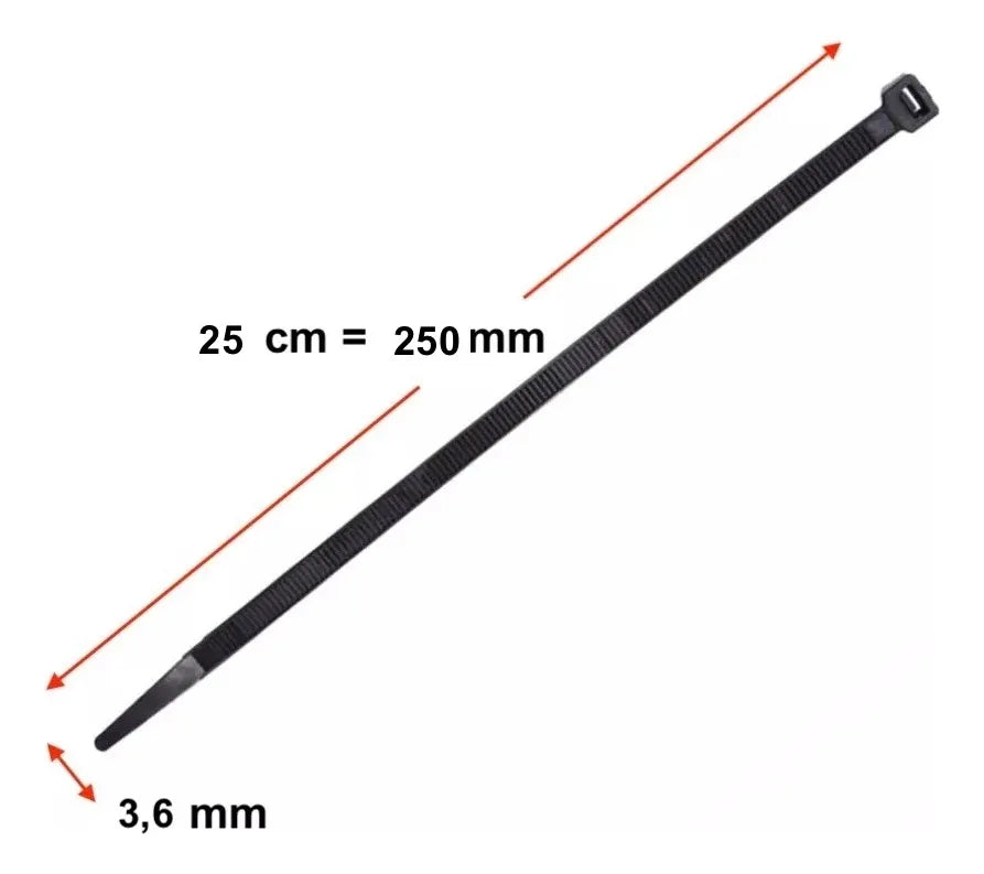 Fascette in nylon 25cm x 3.6mm – 100 pz