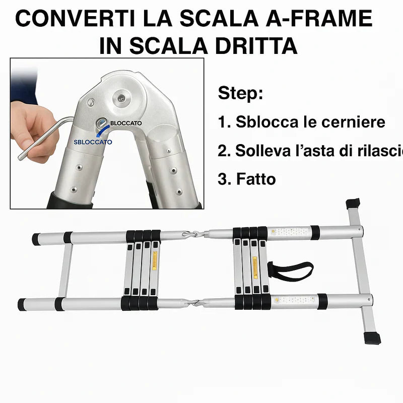 Telescopico in alluminio Scala 5M