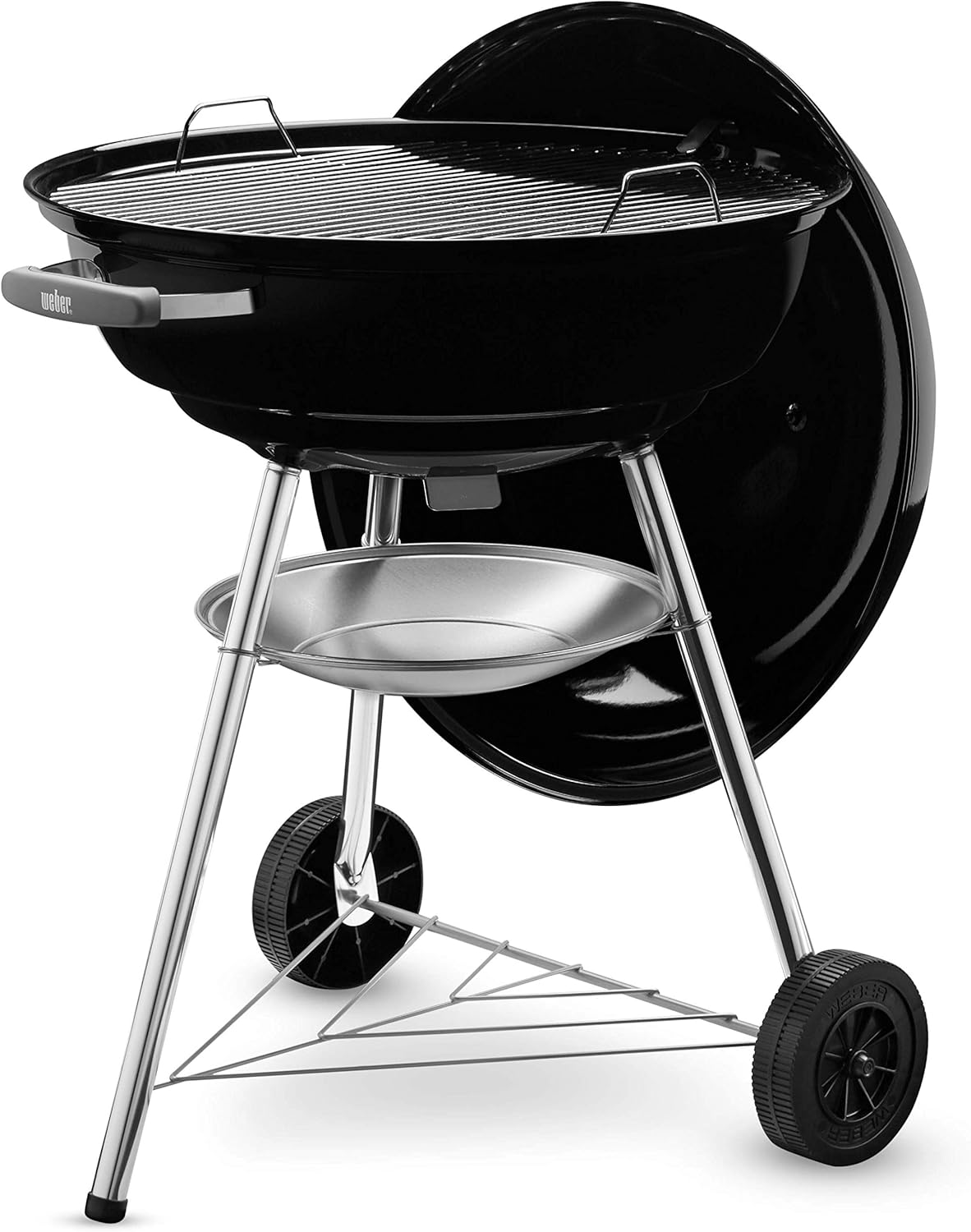 Barbecue con griglia e coperchio nero
