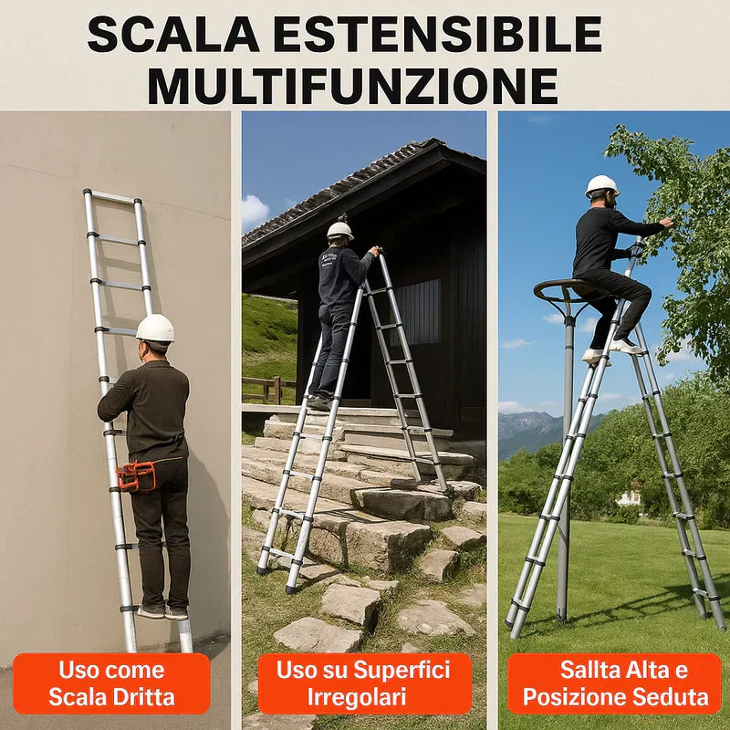 Telescopico in alluminio Scala 5M
