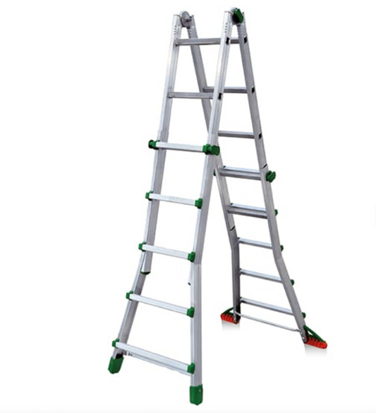 Scala lunga 5,12 m - 4 x 5 pioli - Asta allungabile