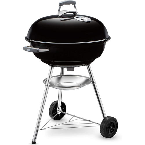 Barbecue con griglia e coperchio nero