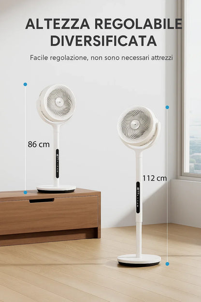 Ventilatore a 12 velocità, telecomando a 360°